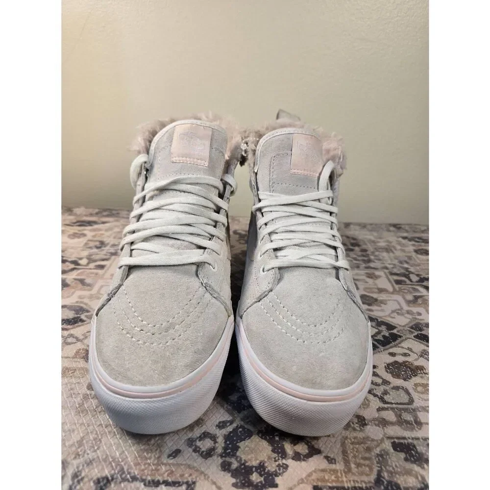 Vans SK8 Hi Platform MTE Women's Platform Shoes Boots Size 9.5 Pink Fur Lined